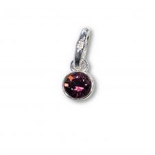 Swarovski/Sterling Silver - 4mm Amethyst Birthstone Bezel Charm (February) - 1pc
