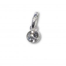 Swarovski/Sterling Silver - 4mm Crystal Birthstone Bezel Charm (April) - 1pc