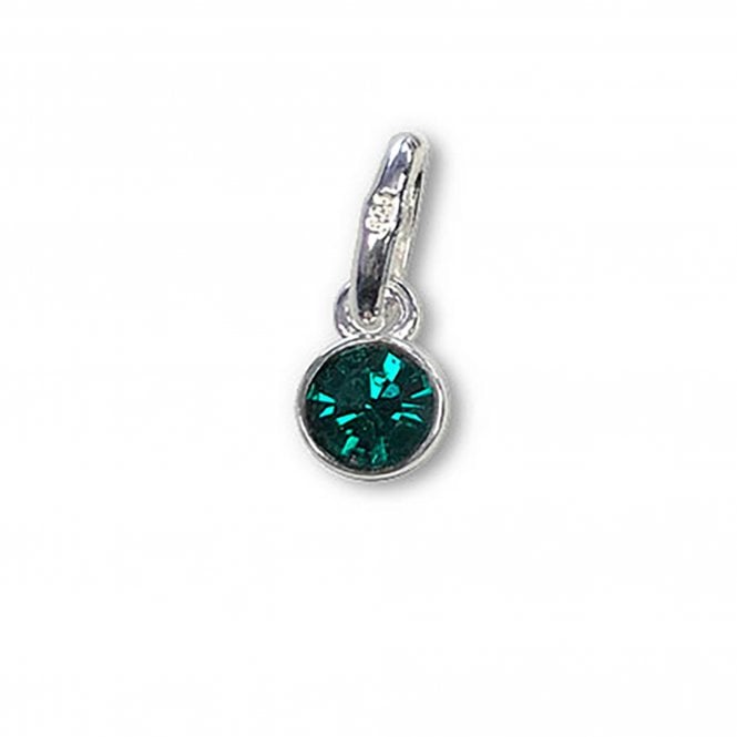 Swarovski/Sterling Silver - 4mm Emerald Birthstone Bezel Charm (May) - 1pc