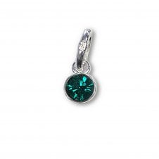 Swarovski/Sterling Silver - 4mm Emerald Birthstone Bezel Charm (May) - 1pc
