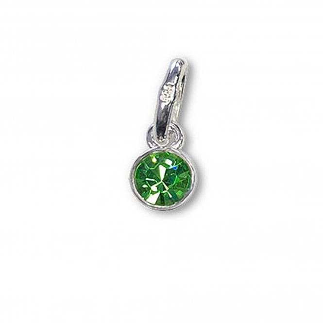 Swarovski/Sterling Silver - 4mm Peridot Birthstone Bezel Charm (August) - 1pc