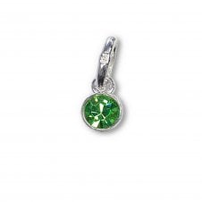 Swarovski/Sterling Silver - 4mm Peridot Birthstone Bezel Charm (August) - 1pc