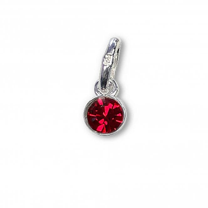 Swarovski/Sterling Silver - 4mm Ruby Birthstone Bezel Charm (July) - 1pc