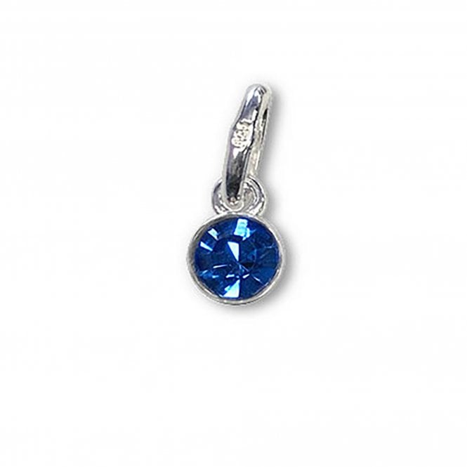 Swarovski/Sterling Silver - 4mm Sapphire Birthstone Bezel Charm (September) - 1pc