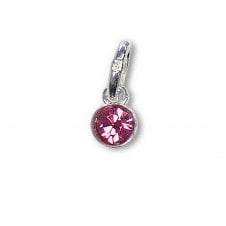 Swarovski/Sterling Silver - 4mm Tourmaline Birthstone Bezel Charm (October) - 1pc