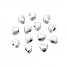 Tibetan Style Bead Hearts 3x4mm - Antique Silver Plated - 50pcs