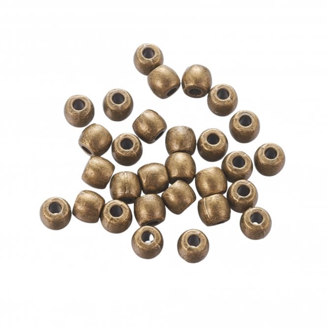 Tibetan Style Beads Barrel 6x5mm - Antique Brass Plated - 20pcs