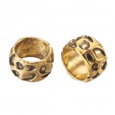Tibetan Style Beads Chunky Rondelle Spacer 13x8mm - Antique Gold Plated - 5pcs