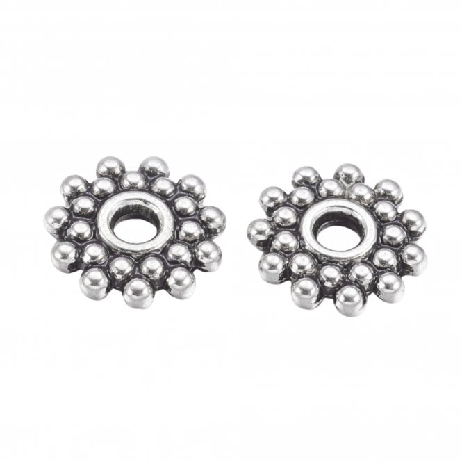 Tibetan Style Beads Gear Disc 9mm - Antique Silver Plated - 20pcs