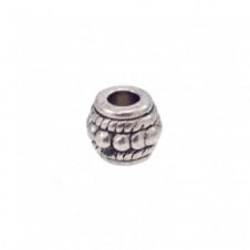 Tibetan Style Beads Large Hole Barrel 8mm - Antique Silver Plated - 10pk