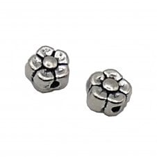 Tibetan Style Beads Mini Flower 5mm - Antique Silver Plated - 20pcs