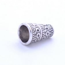 Tibetan Style Beads Patterned Cone 10x7mm - Antique Silver Plated - 10pk