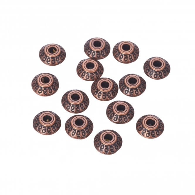 Tibetan Style Beads Rondelle 7x4mm - Antique Copper Plated - 20pcs