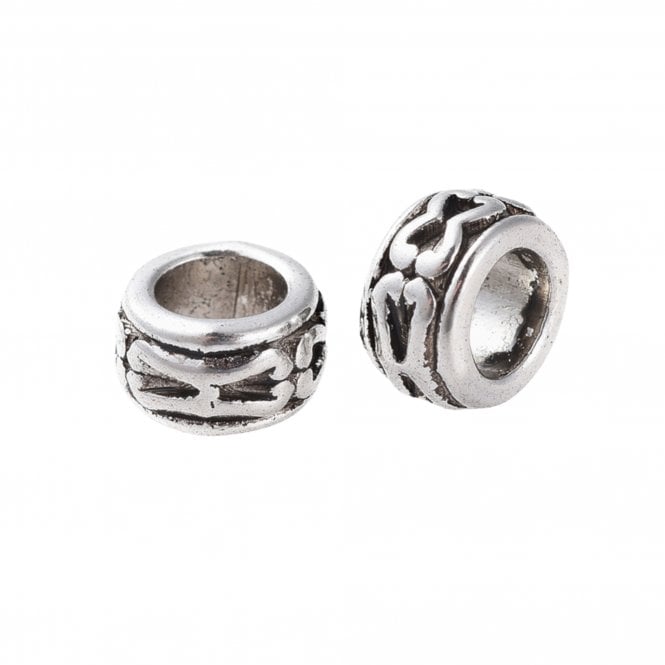 Tibetan Style Beads Small Rondelle 6x3mm - Antique Silver Plated - 20pcs