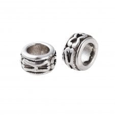 Tibetan Style Beads Small Rondelle 6x3mm - Antique Silver Plated - 20pcs