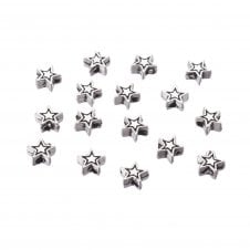 Tibetan Style Beads Stars 6mm - Antique Silver Plated - 20pcs