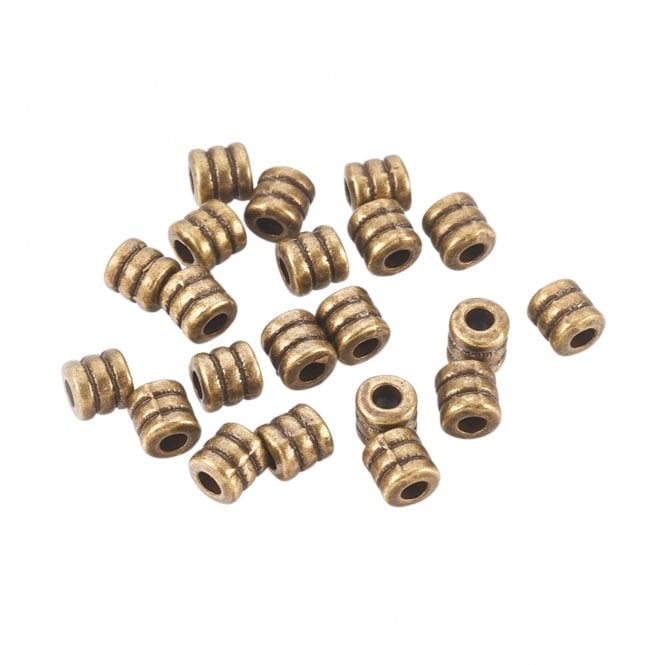 Tibetan Style Beads Tube 4x4mm - Antique Brass Plated - 50pcs
