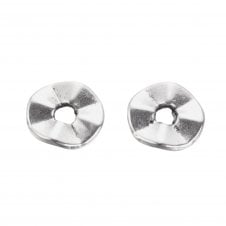 Tibetan Style Beads Wavy Disc 7mm - Antique Silver Plated - 20pcs