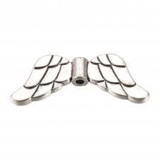 Tibetan Style Beads Wings 29x11mm - Antique Silver Plated - 5pcs