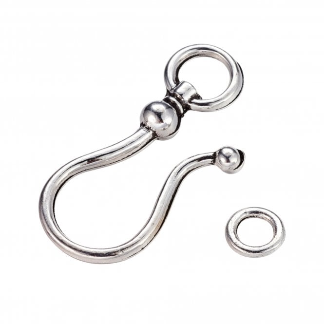 Tibetan Style Hook and Eye Clasp 38x16mm – Antique Silver Colour – 1pcs