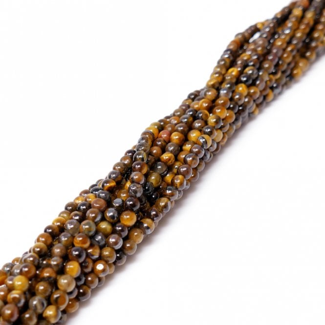 Tiger Eye (B Grade) Round Semi Precious Stones 4mm - 39cm String