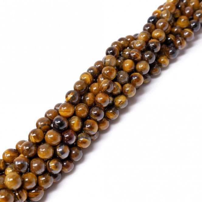 Tiger Eye (B Grade) Round Semi Precious Stones 6mm - 39cm String