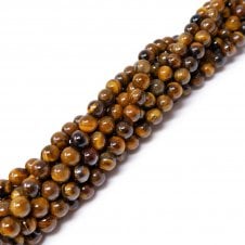 Tiger Eye (B Grade) Round Semi Precious Stones 8mm - 39cm String