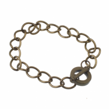 Toggle Charm Bracelet - Antique Brass Plated - 1pk