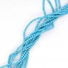 Turquoise (Dyed) Round Semi Precious Stones 4mm - 39cm String