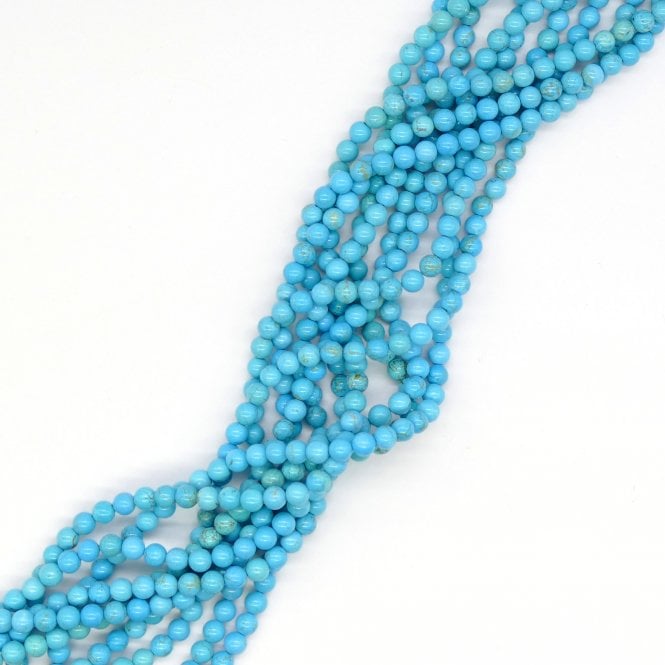 Turquoise (Dyed) Round Semi Precious Stones 6mm - 39cm String