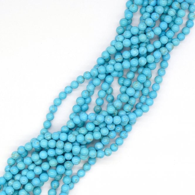 Turquoise (Dyed) Round Semi Precious Stones 8mm - 39cm String