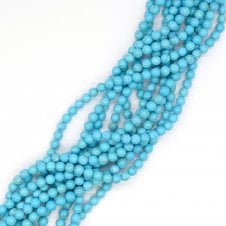 Turquoise (Dyed) Round Semi Precious Stones 8mm - 39cm String