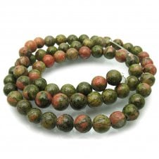 Unakite Round Semi Precious Stones 4mm - 39cm String