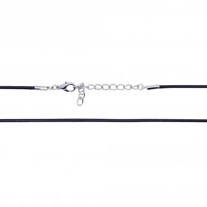 Waxed Cord Necklace - Black - 18 inches