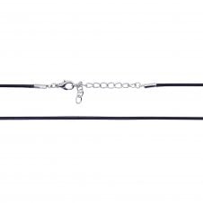 Waxed Cord Necklace - Black - 18 inches