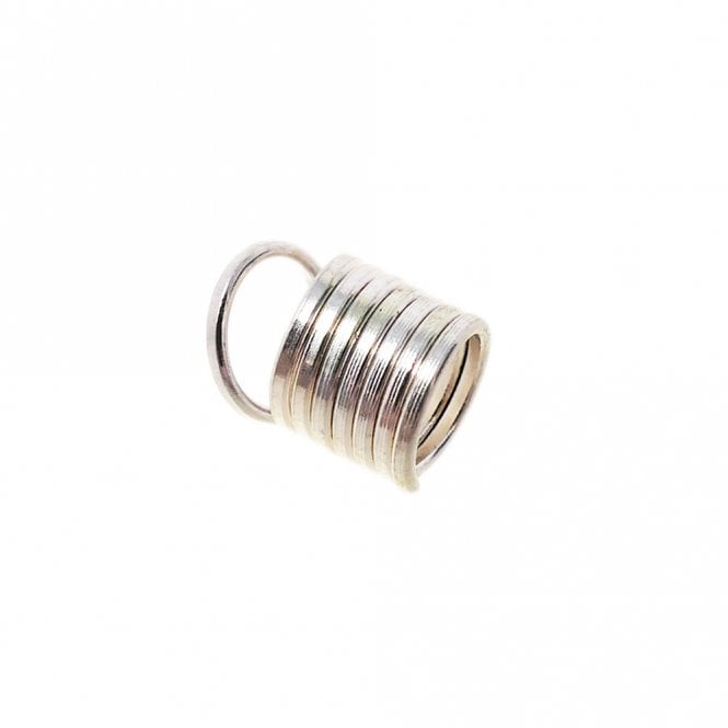 Wide Coil Necklace End - Silver Plated - 20pk