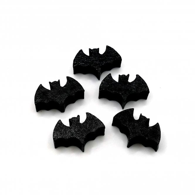 Wooden Bat Beads 22x15mm - Black - 5pcs