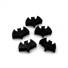 Wooden Bat Beads 22x15mm - Black - 5pcs
