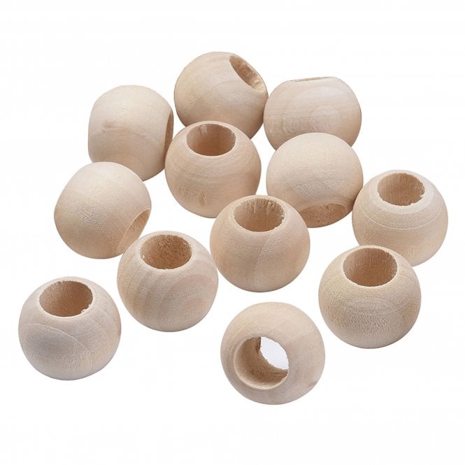 Wooden Beads Round 20mm - Untreated - 50pcs