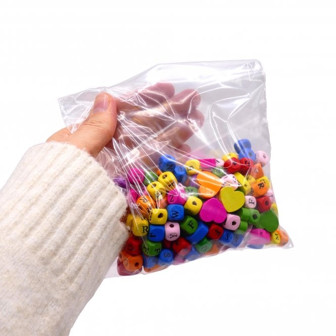 Wooden Letter Bead Mix 10mm - Mix Colours - 100g