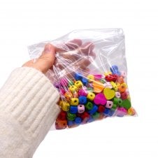 Wooden Letter Bead Mix 10mm - Mix Colours - 100g