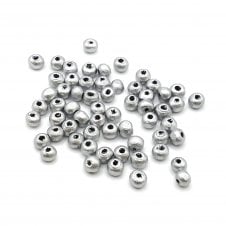 Wooden Painted Beads 6mm - Silver - 20g (250 beads apx)